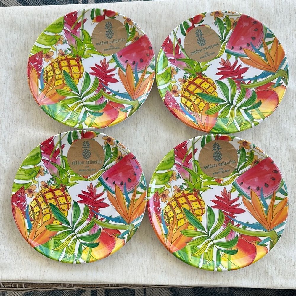 Outdoor Collection Melamine Set of 4 Plates